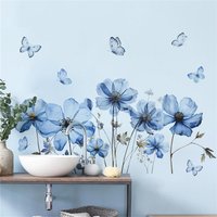 DIY Purple Lavender Living Room Wall Stickers Decor Waterproof Self-adhesive Adhesive Wall Decals Mural Bedroom Home Decorations