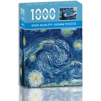 MaxRenard Mini Jigsaw Puzzle 1000 Pieces for Adults Van Gogh The Starry Night Environmentally Friendly Paper Christmas Gift Toy