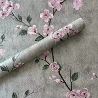 Retro Green Plum Blossom Wallpaper Flower Peel and Stick Wall Paper Waterproof Removable Contact Paper Living Room Bedroom Decor