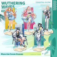 Wuthering Waves Coastal Glow Plate Desk Decor Summer Coast Standee Aemeath Sigrika Collection Ornament Acrylic Doll Keychain