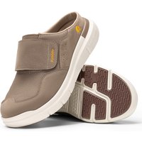 FitVille Men's Wide Fit Arch Support Slippers Breathable Adjustable House Mules Orthopedic Indoor Walking Shoes