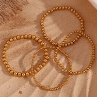E.B.belle Vergoldete Silber Farbe Elastische Perlen Armbänder Armreifen Für Frau Wasserdichte Edelstahl Perlen Kette Armband