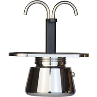 200ML Mini Moka Pot Double Tube 304 Stainless Steel Coffee Pot Italian Coffee Maker Pot Espresso Hand Pour Coffee Appliance Pot