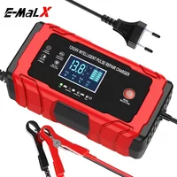 12V 10A/24V 5A Full Automatic Car Battery Charger 7-Stage Smart Fast Charging Pulse Repair for AGM GEL WET Lead Acid LCD Display