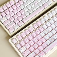 MAIMOOO Rococo Jelly Keycaps KDA Profile Custom Pink White Amber Crystal Keycap Creative Ceramic Texture Mechanical Keyboard Cap