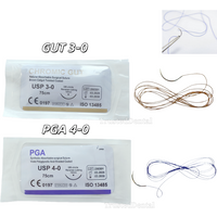 20/50pcs Dental Oral Surgical Sutures Absorbable CHROMIC GUT Sterile School Test PGA Synthetic Violet Acid Coat 75mm