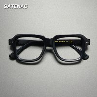 Vintage Handmade Acetate Glasses Frame Men High Quality Big Square Eyeglasses Frame Women Retro Designer Luxury Brand Eyewear