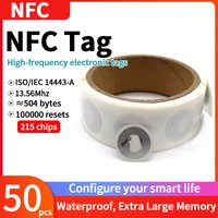 Ntag215 Self-adhesive NFC Lable Tag Sticker 13.56MHz ISO14443A White Universal 215 RFID Phone Available Adhesive Label