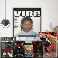 West Coast Hip Hop Rapper Eazy E DIY Sticky Poster Fancy Wall Sticker for Living Room Bar Decoration Wall Decor