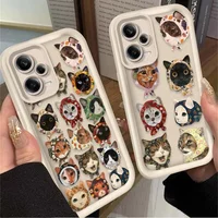 Silicone Case For Samsung Galaxy A56 A36 A26 A16 A06 A15 A25 A35 A55 5G S25 S24 S23 Ultra S22 S21 Plus FE Colorful Cat Design