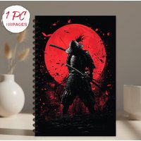 Japanese-Style Samurai Notebook,Blank Lined Pages, Ideal Gift for Note-Taking, Inspiring for Men and Women, Perfect for Students