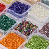30grams/box 3mm Multicolor Seed Beads Silver Lined Glass Beads for Jewelry Making DIY Bohemian Style Bracelets Necklace Crafts