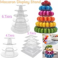 4/5/6 Tiers Wedding Party Dessert Stands Macaron Cupcakes Display Tray Racks Tabletop Fondant Cake Holder for Household