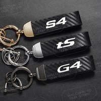 Leather For G4 S4 TS Logo Keyring Emblem Subaru WRX XV Impreza Forester Leone BRZ Exiga Car Carbon Fiber Rope Keychain Key Ring