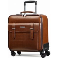 Genuine Leather Trolley Suitcase 20-inch Cowhide Luggage Leather Case with Multi-directional Wheels16-inch Business Cabin Case