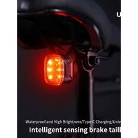 AliExpress ESLNF Waterproof Smart Brake Taillight Type-C Rechargeable Road Warning 6 Modes MTB Rear Bicycle Light