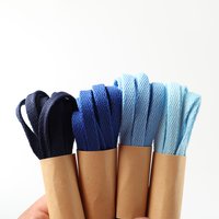 HIBERNI Flat Shoelaces for Nike/Arcteryx100120140cmLight Blue/NavySneakers/Canvas/Sports ShoesLaces (Durable Anti-Slip)