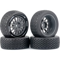 4PCS Rubber RC Tires Wheels 58x22mm Hex Hub 12mm for 1/14 WRC MJX Hyper Go Tamiya M Series RX12 Rlaarlo Rally RC Racing Car