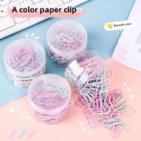 160pcs Metal Clips 1 Box Colored Paper Clip Memo Clip Bookmarks Stationery Office Accessories School Supplies Length 29mm