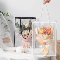 1/3/10PCS Transparent Frame PVC Handbag Gift Bag Black White Border Suitable Flower Bouquets Friend Parent Gift Packaging Bag