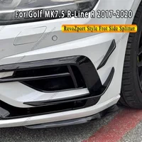 RevoZport Style Front Bumper Side Splitters for VW Golf Mk7.5 R-Line & Golf MK7.5 R Car Front Bumper Side Canard Spoiler Wings