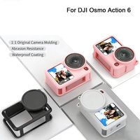 Silicone Protect Case for DJI Osmo Action 6, Soft Protective Cover & lens Protector & Anti-lost lanyard for DJI Action6 Accessor