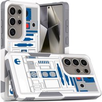 Case For Samsung Galaxy S25 S24 S23 S22 Ultra R2D2 Robot Dual Layer Shock-Absorption Hard PC and Inner Silicone Protective Cover