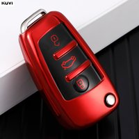 For Audi A1 A3 8P 8L A4 A5 B6 B7 A6 A7 C5 C6 4F Q3 Q5 Q7 Q8 TT S3 S4 S6 RS Fashion TPU Car Flip Key Case Cover Shell Accessories