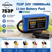 7S3P 18650 Wiederaufladbarer Lithium-Akku-Pack 24V 100Ah, Ausgestattet mit einem 29,4V 2A Ladegerät, Geeignet für Backup-Batterien von Leicht-Elektrofahrrädern und Elektrorollern