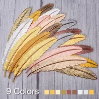 9 Pcs Retro Feather Metal Bookmarks for Read Markers Adults1