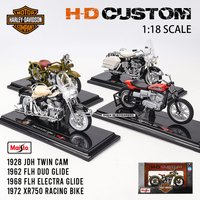 AliExpress Maisto 1:18 Harley-Davidson Motorcycle 1972 XR750 Racing Bike 1962 FLH 1928 JDH Alloy Motorcycle Model Toy Car Collection