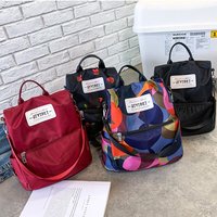 High Capacity Waterproof Oxford Backpack Anti-theft Solid Color Travel Daypack Lightweight Versatile Casual Rucksack For Women