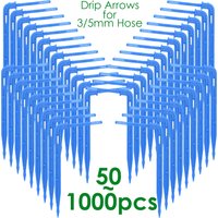 Sprycle 50-1000pcs 3/5mm Bending Arrow Garden Drip Irrigation Drippers 1/8'' Hose Emitter Micro Watering System for Potted Plant