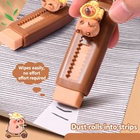 Push Pull Capybara Eraser Retractable Cartoon Design Eraser for Drawing Writing Art Painting School Office Stationery Supplies