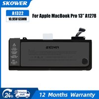 SKOWER 10.95V 65.5Wh A1322 Laptop Battery For Apple MacBook Pro 13 Inch A1278 (2009-2012)