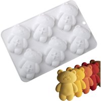 6 Cells Little Bear Biscuit Mold Silicone Cake Molds Chocolate Moulds Candy Baking Tools Homemade Soap Mold Kitchen Bakeware