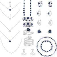 LI KI High Quality 925 Silver 2024 New Printemps Series Blue Diamond Necklace Bracelet Earrings Ring Exquisite Jewelry