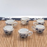 18mm 5pcs/10pcs Mini Blue White Porcelain Tea Cup Ceramic Bead Chinese Style Tiny Cup Charm for DIY Jewelry Necklace Bracelet