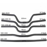 SMC carbon handlebar H120mm Tilt 10 degrees Ultra light handlebar for brompton birdy bmx Universal 25.4x560mm M bar