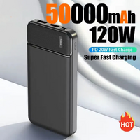 120W 50000mAh Power Bank 12W Portable Fast Charger External Battery PowerBank High Capacity PowerBank For iPhone Samsung Xiaomi