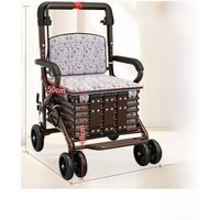 Elderly Four-Wheel Hand-Pulled Shopping Cart Portable Home Storage Vegetable Buying Trolley Foldable And Convenient for Seniors