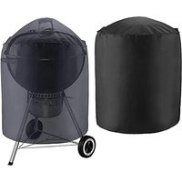 Heavy Duty Universal Round BBQ Grill Cover, Waterproof Windproof Tear Resistant Outdoor Barbecue Protector (Only Cover)