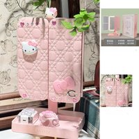 Sanrio Hello Kitty Cosmetic Mirror with Light Desktop Three-fold Zoom in Fill Light Beauty Mirror Send Gifts To Besties Cartoon