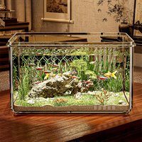 2026Aquariums Acrylic Fish Tank Desktop Ecological Habitat Living RoomTurtle Breeding Transparent Landscape Aquatic Pet Supplies