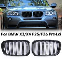 Kidney Grill Double Slat Carbon Fiber Grill Cover M Color Racing Style For BMW X3 X4 F25 F26 Pre-Facelift 2010-2013 xDrive20i