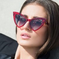 Retro Fashion Sunglasses Women Brand Designer Vintage Cat Eye Black Glasses Female Lady UV400