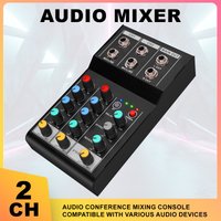 2 Channel Audio Mixer DSP Digital Chip Bluetooth 6.35mm Interface Mixing Console with High/Low Balance Control for Karaoke