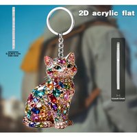 Stylish 2D Cat Keychain, Perfect For Keys, Backpack Decor, Promotional Gifts And Warm Presents For Loved Ones. Can You Pr