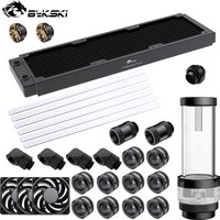 Bykski wasser kühlung skit wasserpumpe 120mm lüfter 360mm/240mm kühler pc system kühler g1/4 'armaturen hart/schlauch rohr