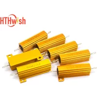 2 Set 10W/25W/50W/100W Load Resistor Aluminum Power Metal Shell Case Wirewound Resistor 0.1~10K Ohm 10 200 500 1K 10K Resistance